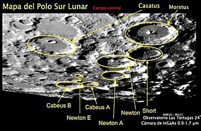 cráteres en la luna